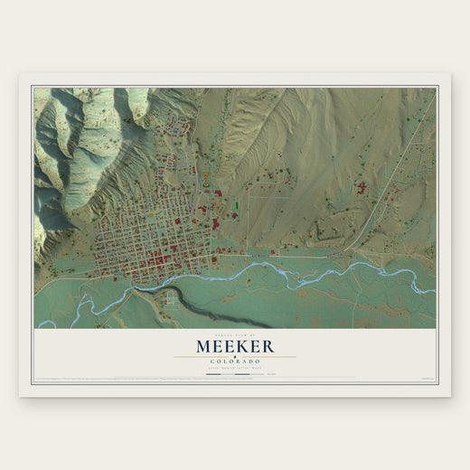 Meeker, Colorado map print, the full design