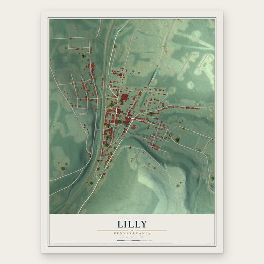 Lilly, Pennsylvania map print, the full design