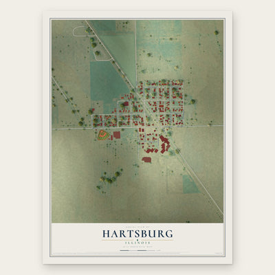 Hartsburg, Illinois map print, the full design