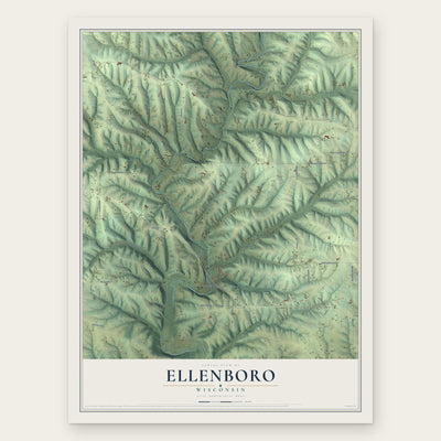 Ellenboro, Wisconsin map print, the full design