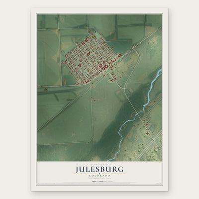 Julesburg, Colorado map print, the full design