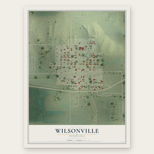 Wilsonville, Nebraska map print, the full design