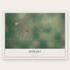 Hobart, Oklahoma map print, the full design