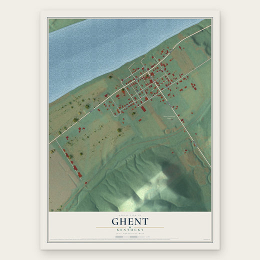 Ghent, Kentucky map print, the full design