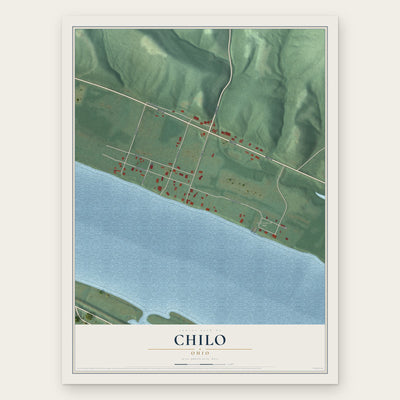 Chilo, Ohio map print, the full design