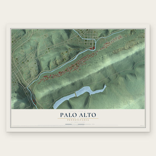 Palo Alto, Pennsylvania map print, the full design