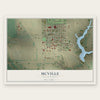 McVille, North Dakota map print, the full design