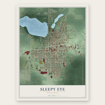 Sleepy Eye, Minnesota map print, the full design