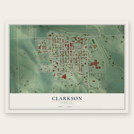 Clarkson, Nebraska map print, the full design