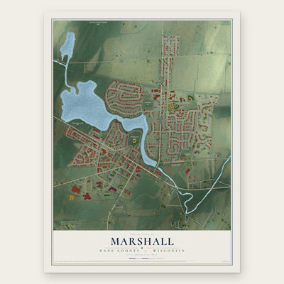 Marshall, Dane County, Wisconsin map print, the full design