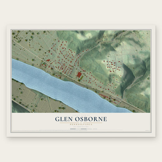 Glen Osborne, Pennsylvania map print, the full design