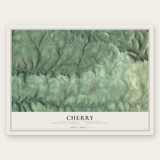 Cherry, Sullivan County, Pennsylvania map print, the full design