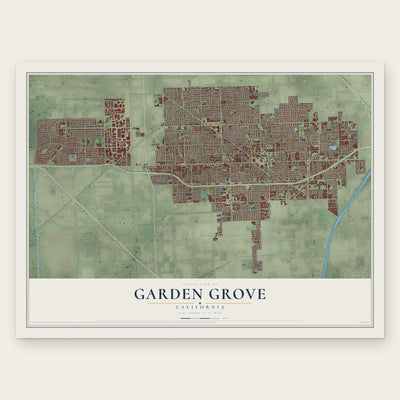 Garden Grove, California map print, the full design