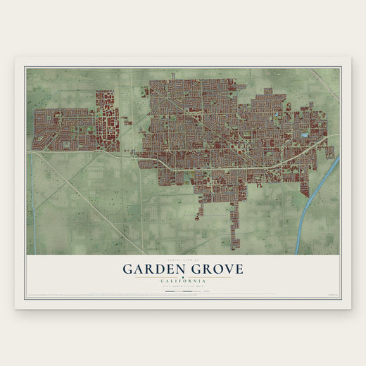 Garden Grove, California map print, the full design