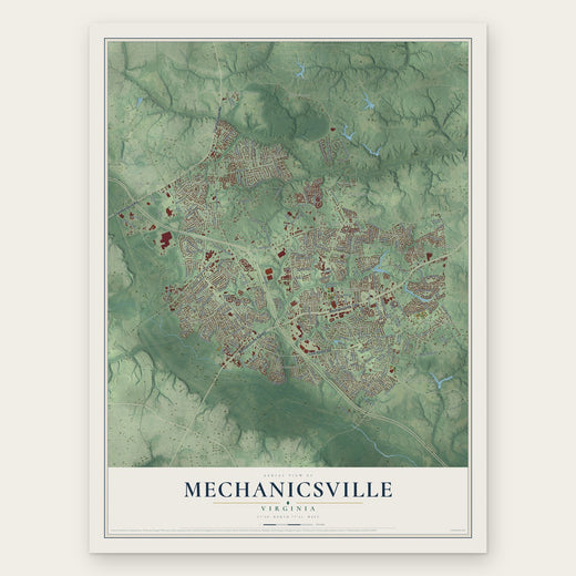 Mechanicsville, Virginia map print, the full design