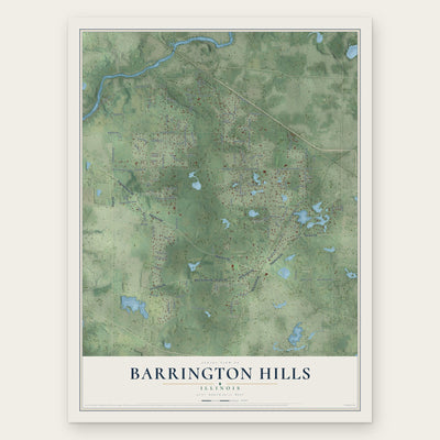 Barrington Hills, Illinois map print, the full design