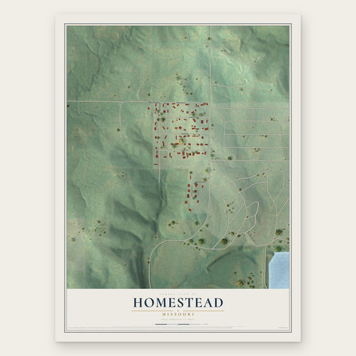 Homestead, Missouri map print, the full design