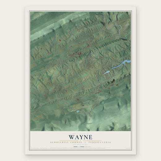 Wayne, Schuylkill County, Pennsylvania map print, the full design
