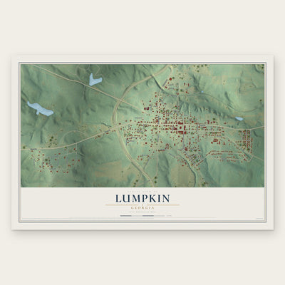 Lumpkin, Georgia map print, the full design