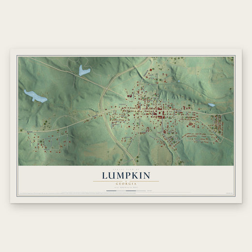Lumpkin, Georgia map print, the full design