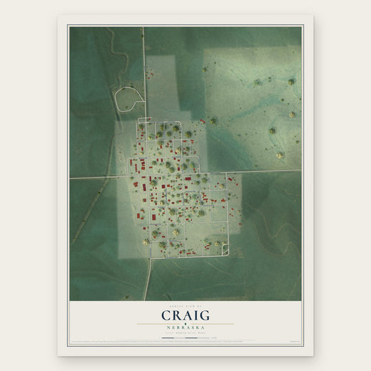 Craig, Nebraska map print, the full design