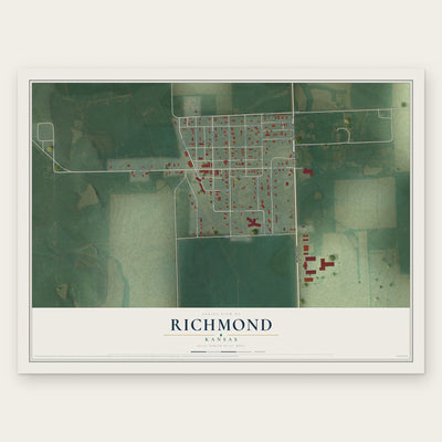 Richmond, Kansas map print, the full design