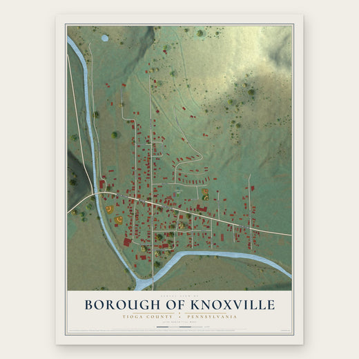 Borough of Knoxville, Tioga County, Pennsylvania map print, the full design