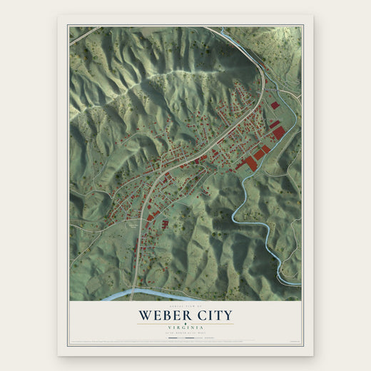 Weber City, Virginia map print, the full design