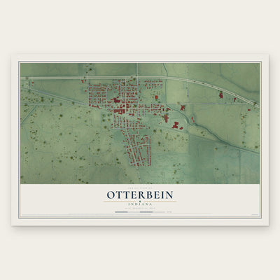 Otterbein, Indiana map print, the full design
