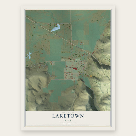 Laketown, Utah map print, the full design