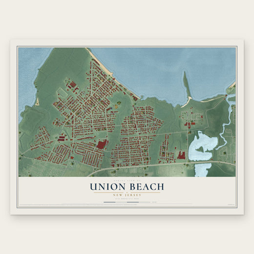Union Beach, New Jersey map print, the full design