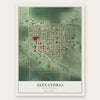 Alexandria, South Dakota map print, the full design