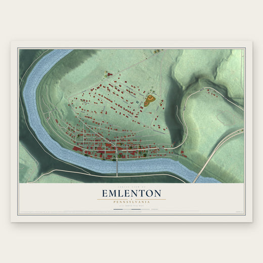 Emlenton, Pennsylvania map print, the full design