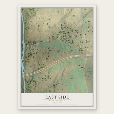 East Side, Pennsylvania map print, the full design