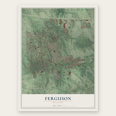 Ferguson, Missouri map print, the full design