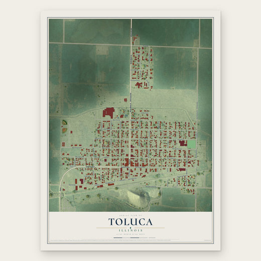 Toluca, Illinois map print, the full design