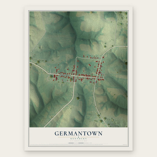Germantown, Kentucky map print, the full design