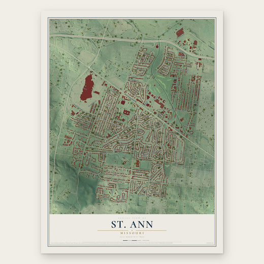 St. Ann, Missouri map print, the full design
