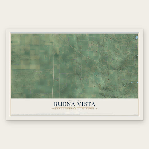 Buena Vista, Portage County, Wisconsin map print, the full design