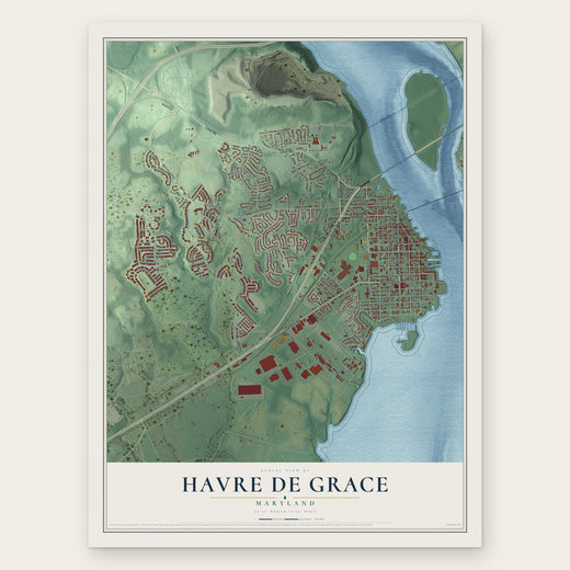 Havre de Grace, Maryland map print, the full design