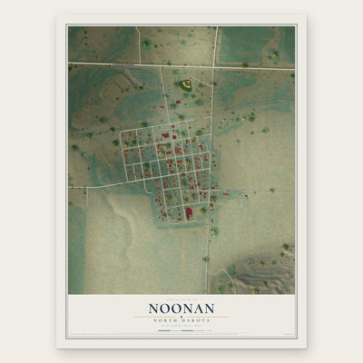Noonan, North Dakota map print, the full design