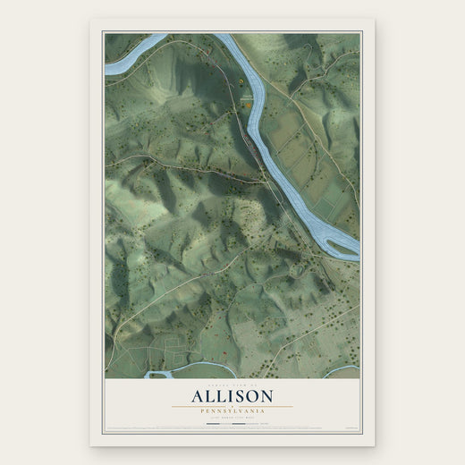 Allison, Pennsylvania map print, the full design