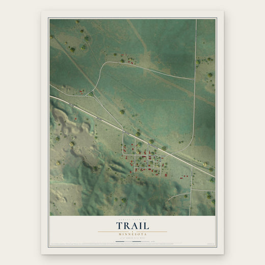 Trail, Minnesota map print, the full design