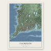 Falmouth, Massachusetts map print, the full design