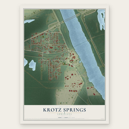 Krotz Springs, Louisiana map print, the full design