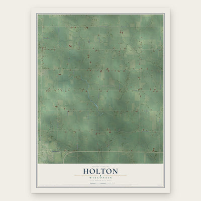 Holton, Wisconsin map print, the full design