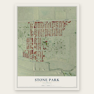 Stone Park, Illinois map print, the full design