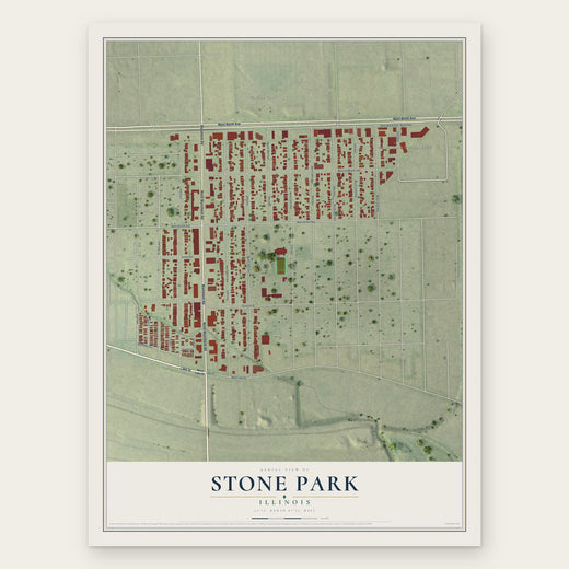 Stone Park, Illinois map print, the full design