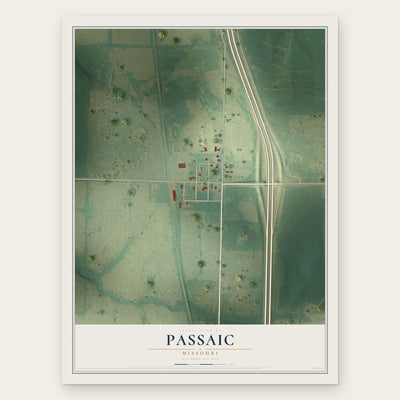 Passaic, Missouri map print, the full design