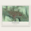 Titusville, Pennsylvania map print, the full design